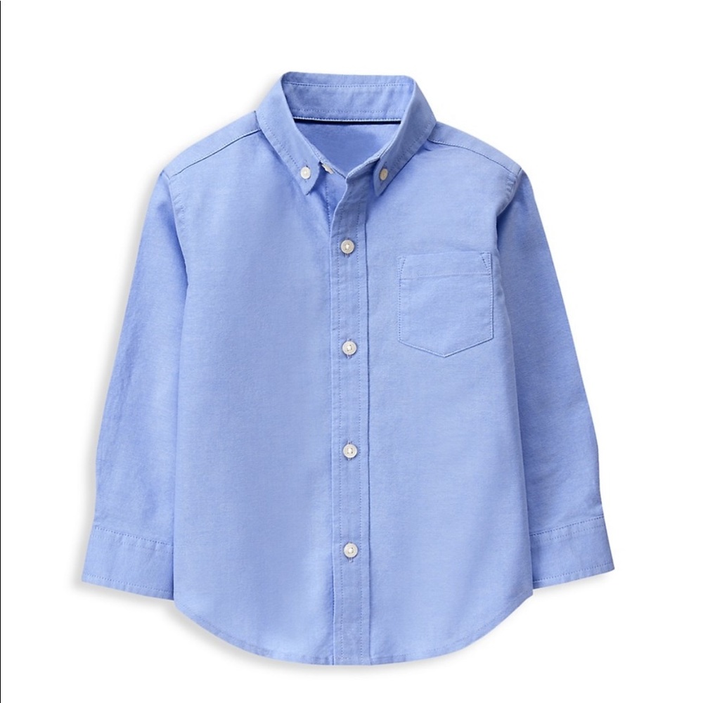 Janie and Jack blue cotton poplin button down